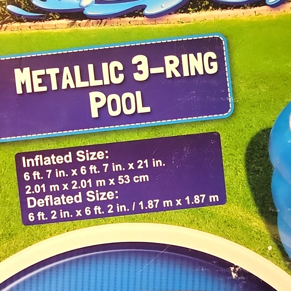 1 NWT H2o Go Metallic 3 Ring Family Circular Round Pool 248 Gal Bestway Kid's 6+ - Picture 6 of 8